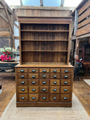 Early American Oak Apothecary Cabinet/Hutch