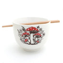 Mushroom Noodle Bowl with Chopsticks