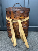 Antique Adirondack Gathering Trapper Woven Basket Backpack