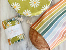 Daisy and Stripe Bread Makers Set- Bread Bag and Cover
