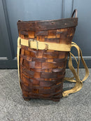 Antique Adirondack Gathering Trapper Woven Basket Backpack