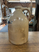 Antique Salt Glazed Two Gallon Stoneware Cobalt Blue Floral Design Jug