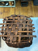 Antique Splint Woven Gathering Basket with Lid