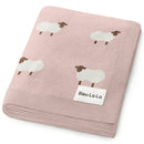 100% Luxury Cotton Receiving Swaddle Baby Blanket - Sheep: Taupe