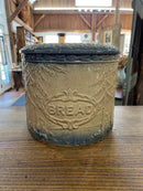 Antique Stoneware Cobalt Blue + Tan Glaze Bread Crock