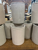 Antique Large Stoneware Ribbed Marmalade Jar