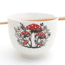 Mushroom Noodle Bowl with Chopsticks