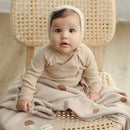 100% Luxury Cotton Swaddle Receiving Baby Blanket - Mushroom: Camel