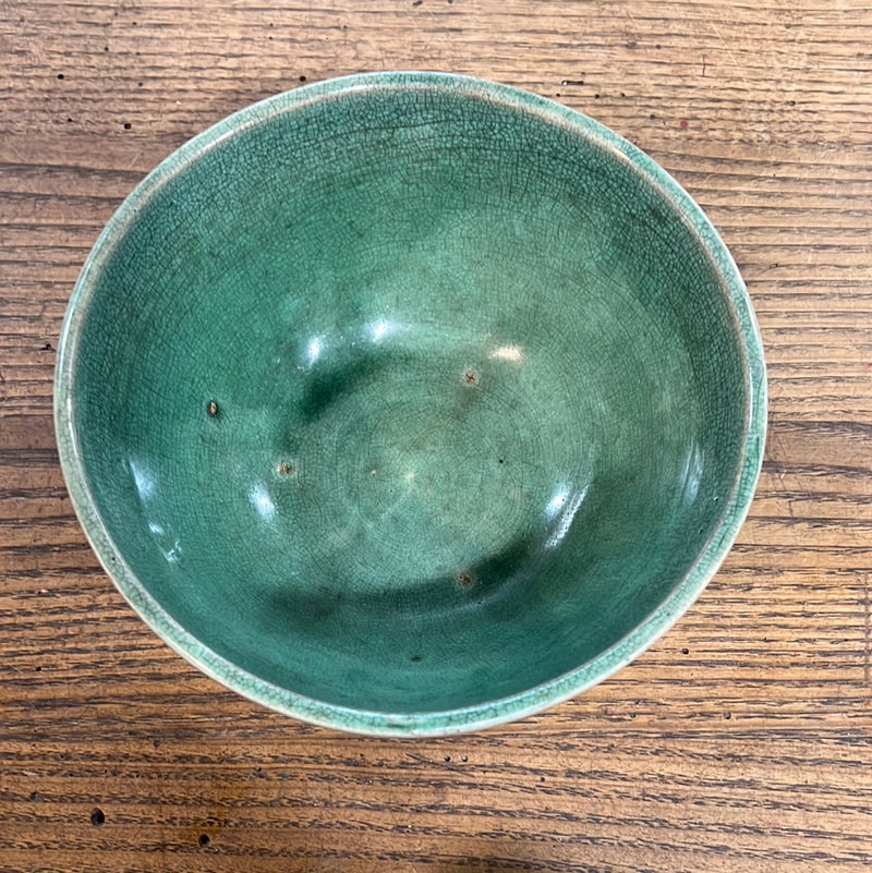 Vintage 8” Teal Green Mixing Bowl