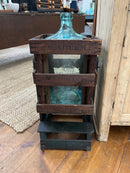Antique Embossed 5 Gallon Rock Spring Water Co. Bottle and Fred C White Shipping/Transporting Wooden Crate with Tilt Rack Frame
