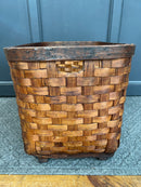 Antique Splint Woven Gathering Rectangle Crate Basket