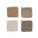 Cotton Crocheted Pot Holder 4 Colors