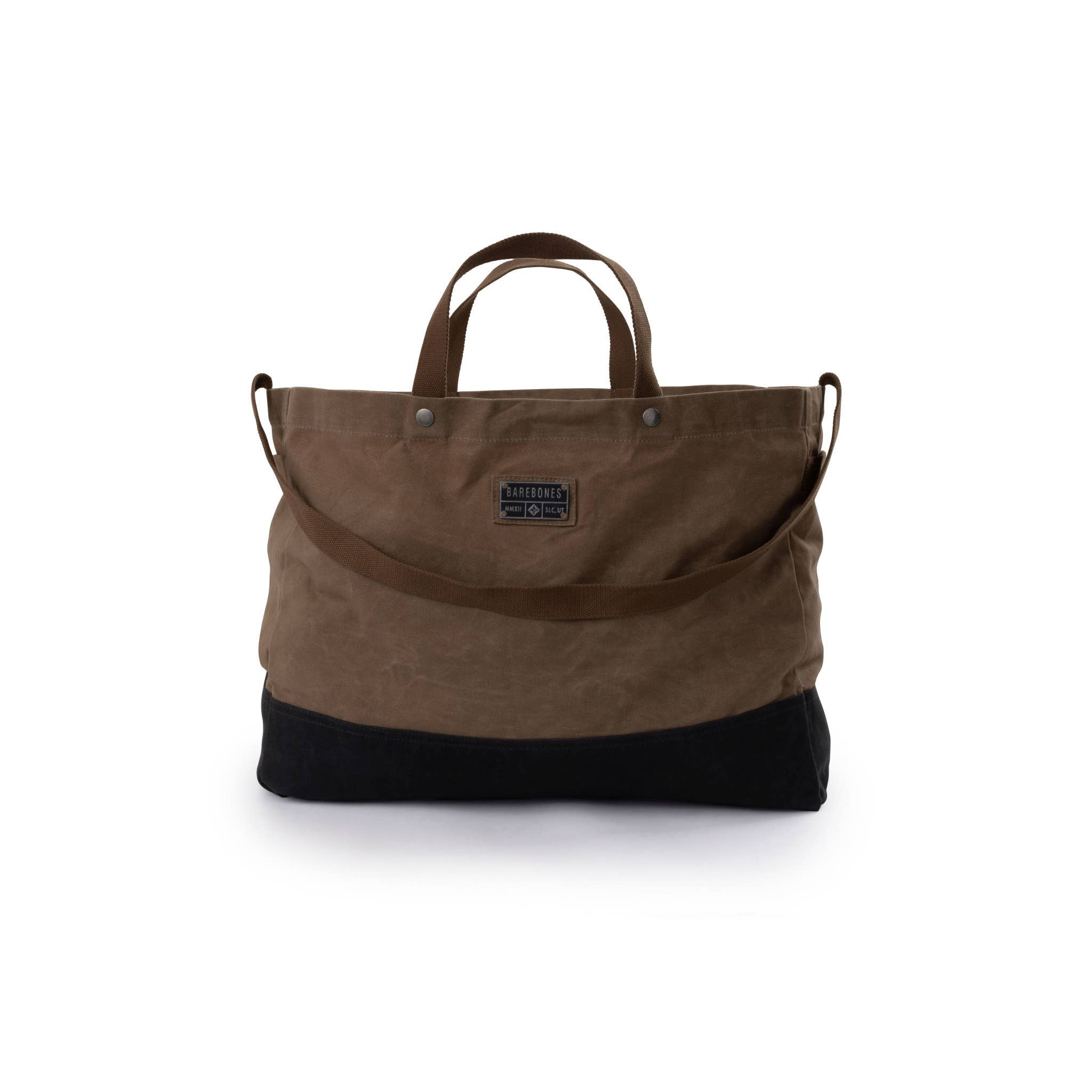 Large waxed canvas tote bag with leather handles / canvas market bag /  carry all bag COLLECTION UNIS