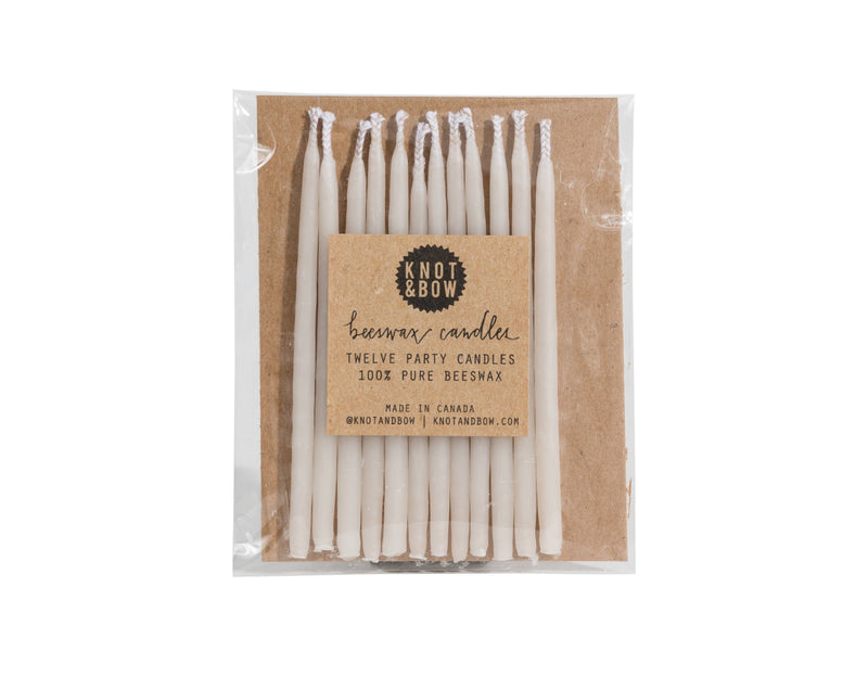 Ivory Beeswax 3" Birthday Candles