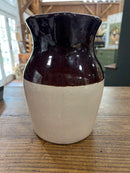 Vintage 9” Two Toned Stoneware Pitcher