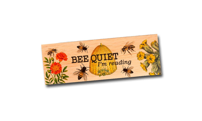 Bee Quiet... I'm Reading | Botanical | Wood Bookmark NEW