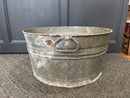 Vintage Galvanized Round Wash Tub with Handles