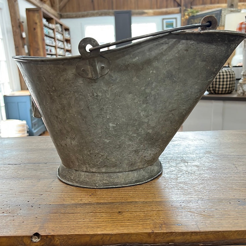 Vintage Galvanized Ash Bucket