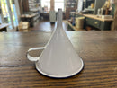 Vintage White Enamelware with Blue Trim Funnel