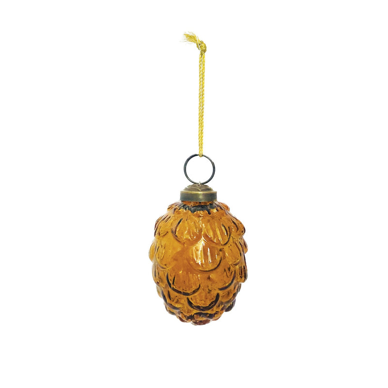 Glass Pinecone Ornament, Brown Ombre