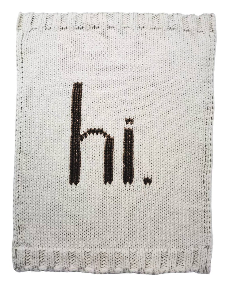 hi. Hand Knit Blanket Black : Black