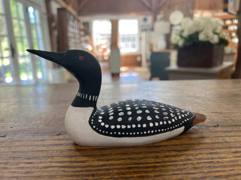 Vintage Mini Common Loon Decoy Painted by R.E. Miner