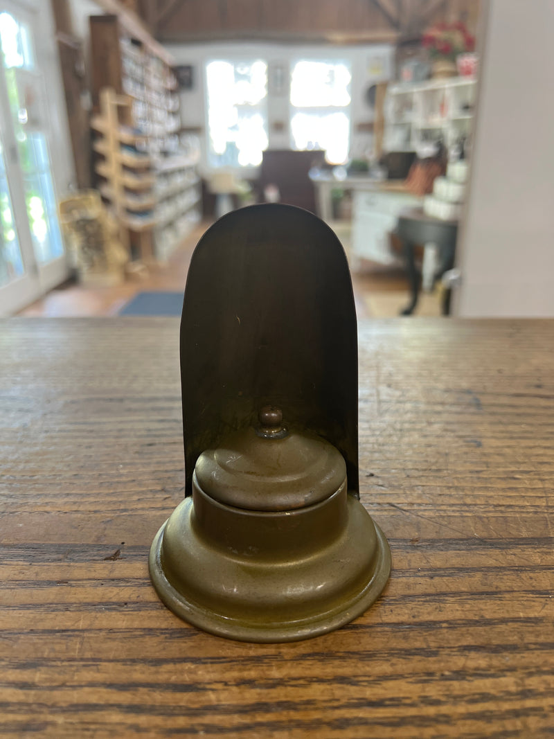 Antique Brass Inkwell with Removable Glass Bowl