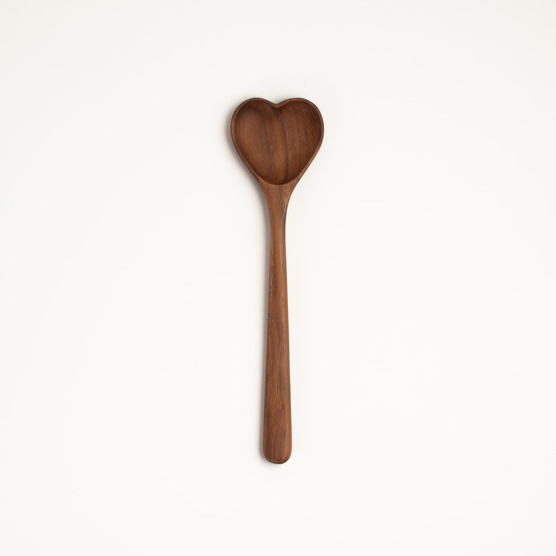 Walnut Heart 9.5" Spoon - Handmade Serving Utensils