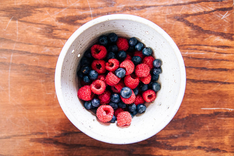 East Wheeling Clayworks Berry Bowl: White Speckled Only