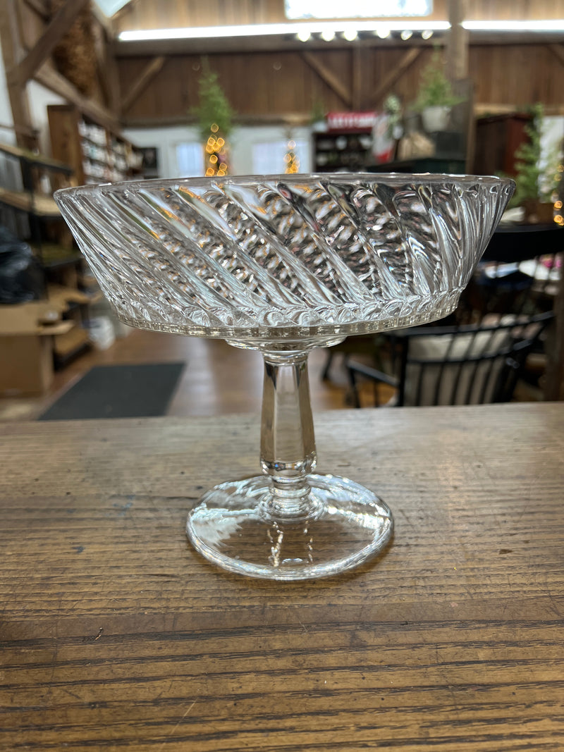 Vintage Glass Compote Pedestal