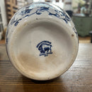 Antique Buffalo Pottery Blue Onion Jar Rice Canister - No Lid