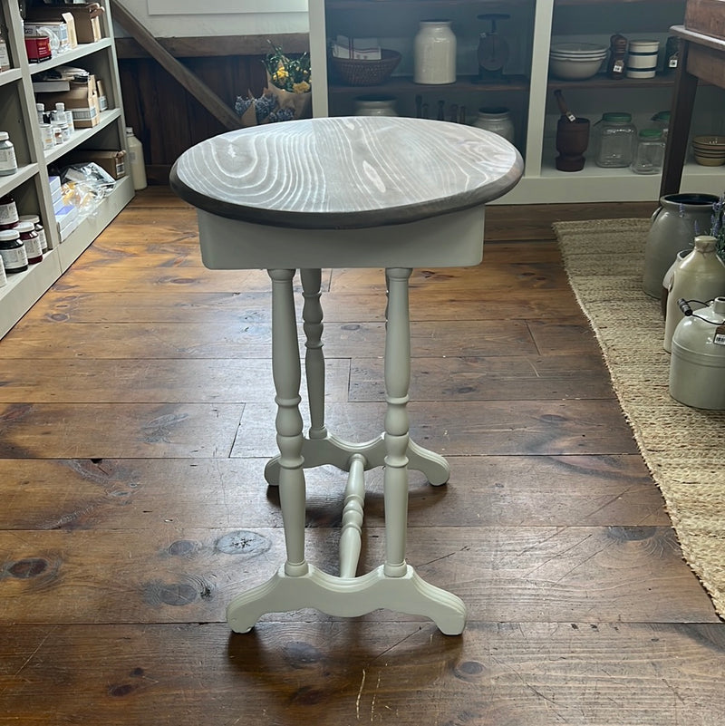 Vintage Oval Side Table with Drawer