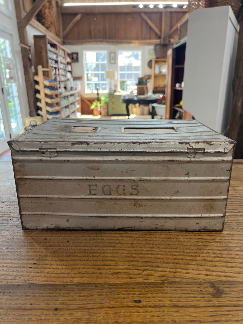 Antique Four Dozen Egg Metal Shipping Crate