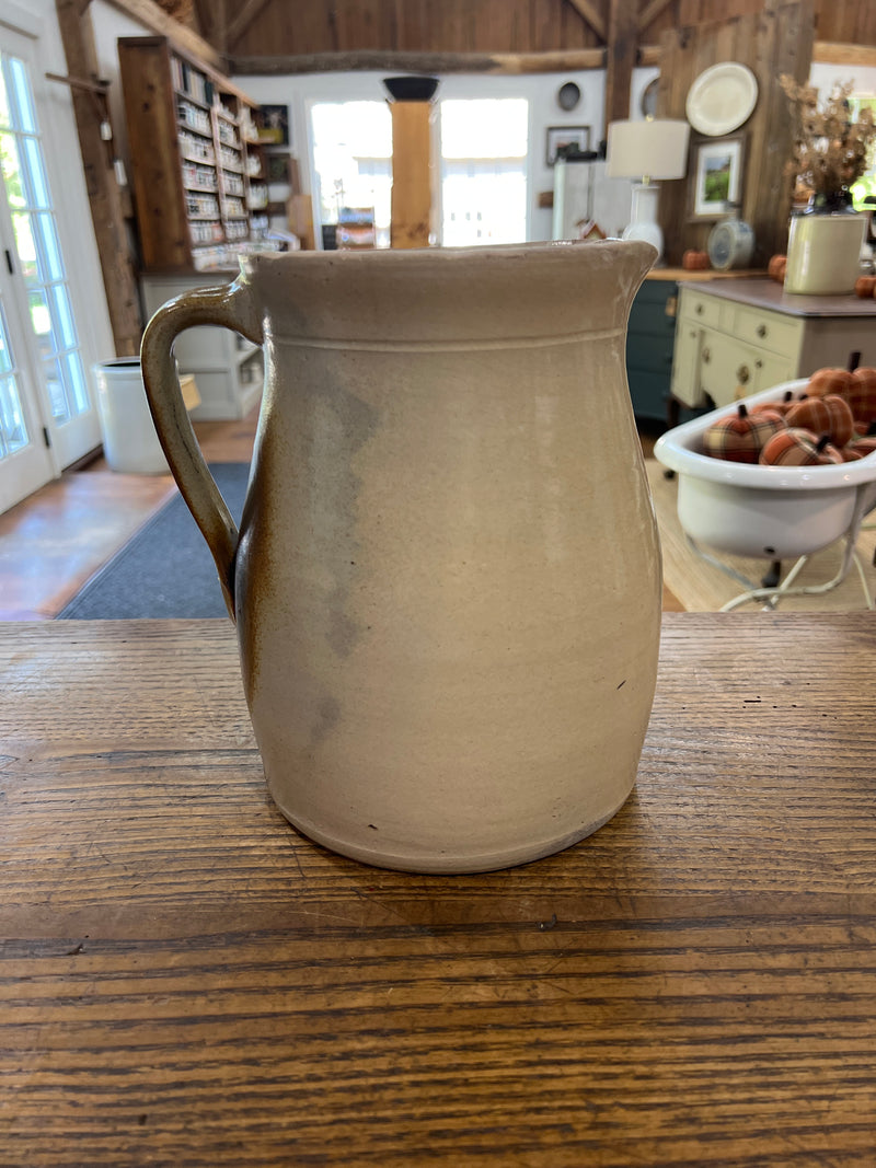 Antique Stoneware Salt Glazed 9” Tall Water Pitcher