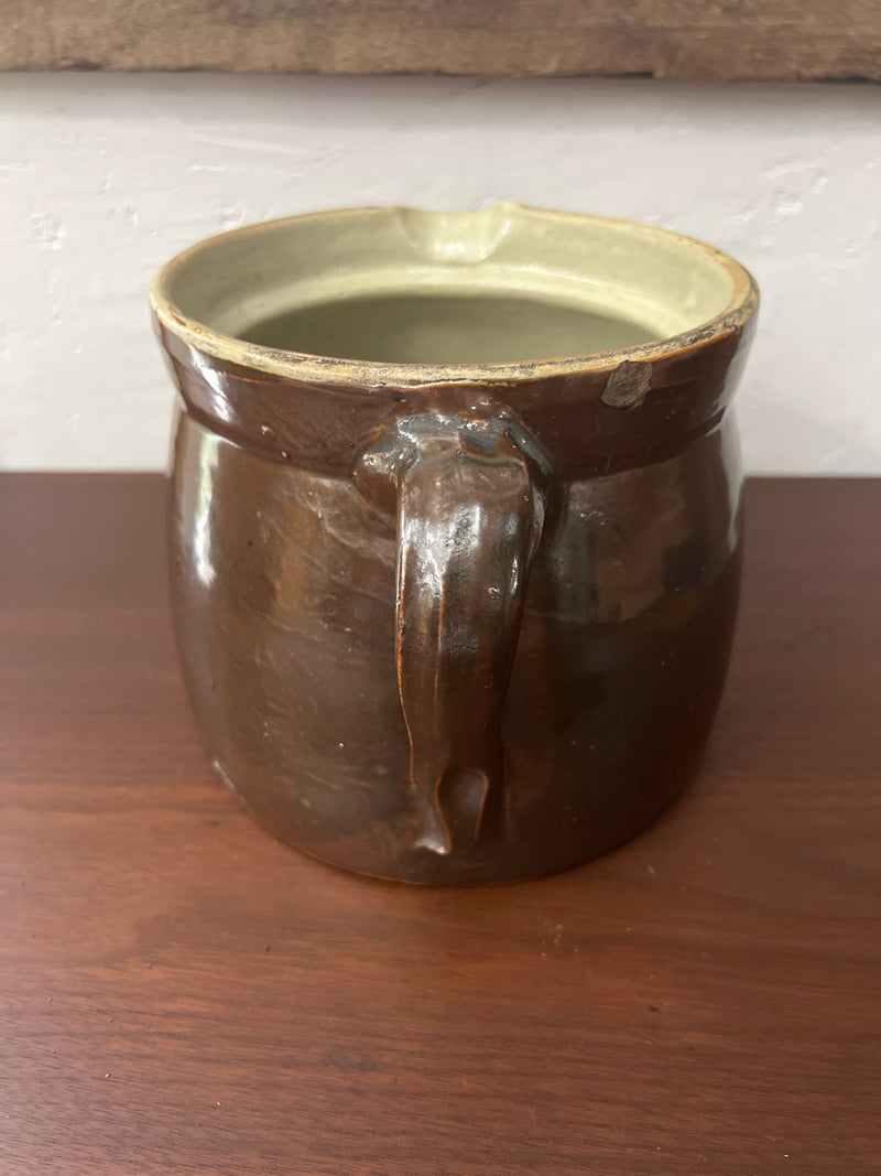 Antique Stoneware Brown Glazed Jug