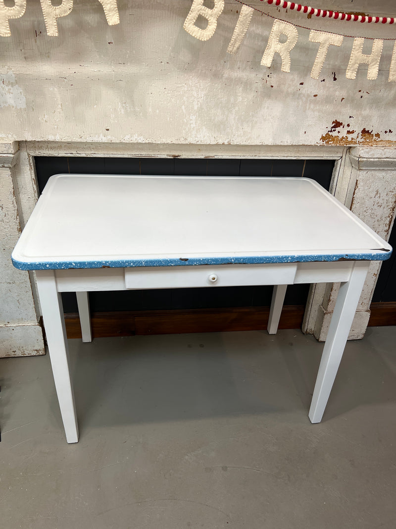 Vintage Enamel Top Table