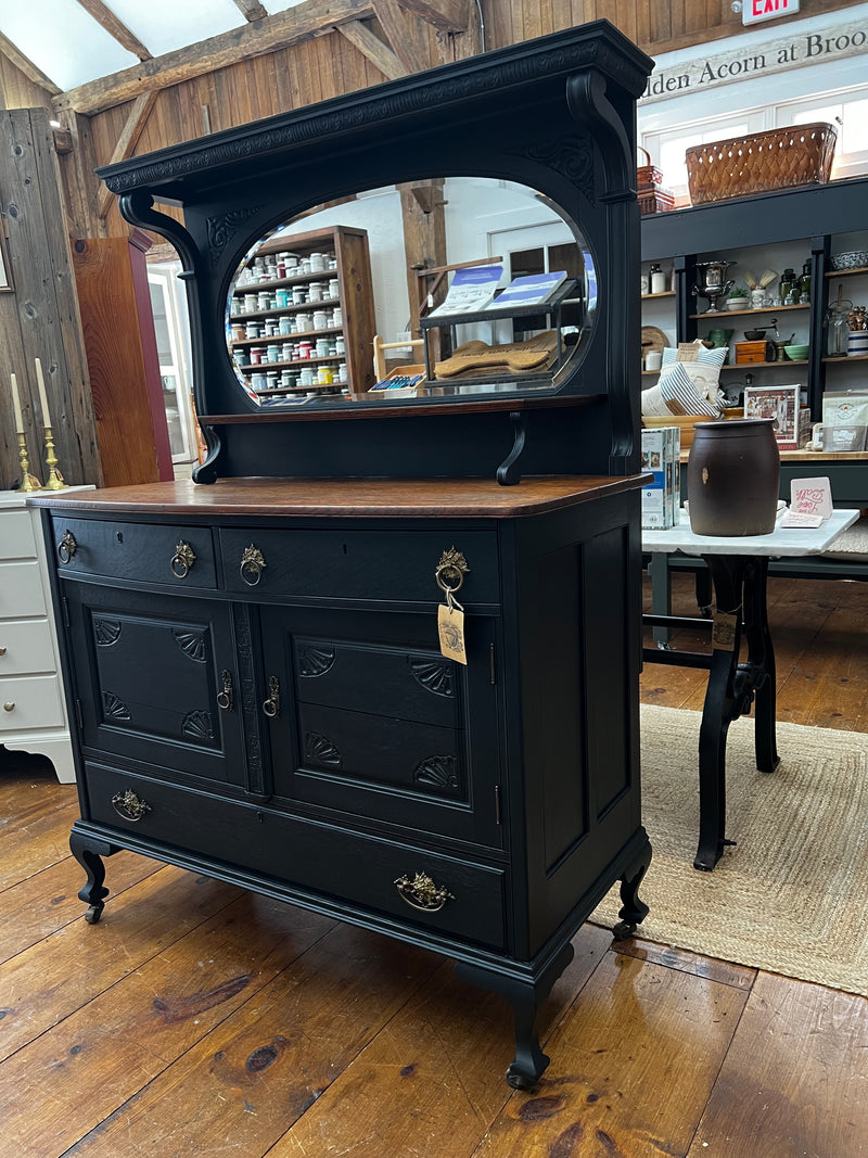 Antique Victorian Buffet/Sideboard with Beveled Mirror