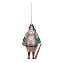 Glass Santa in Baseball Outfit Ornament w/ Bat & Glitter