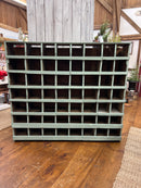Vintage Industrial 56 Hole Storage Cubby Bin Cupboard