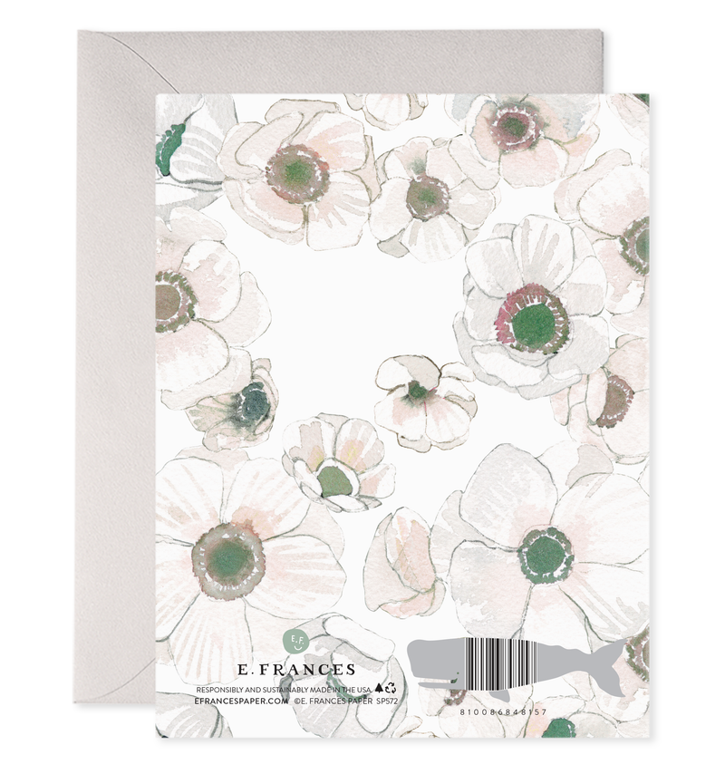 White Flower Wedding Greeting Card