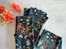 Pretty Peacock Cloth Napkins, Set of Four: 18" Everyday