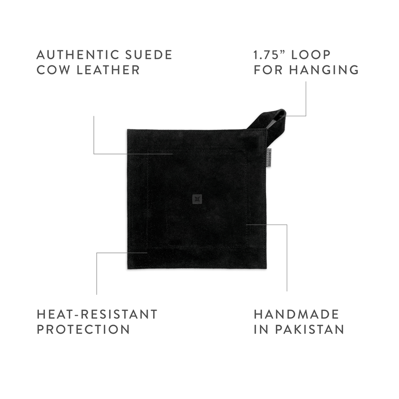 Suede Leather Hot Pad: Black