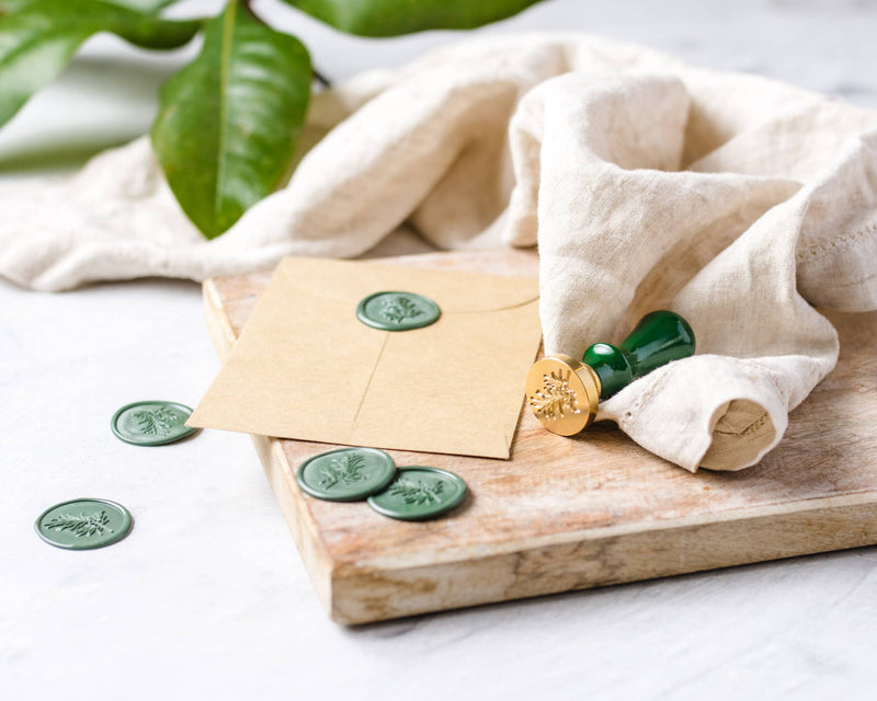 Wax seal stamp and wax stick set: Olive Branch