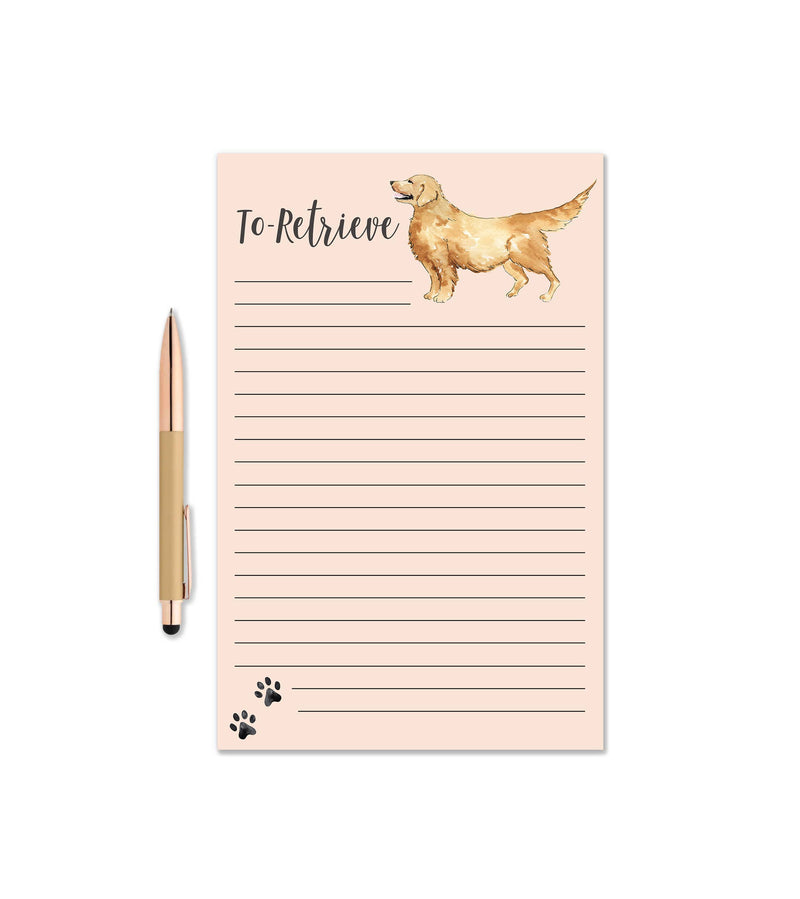 Golden Retriever Dog Notepad - Watercolor Notepad