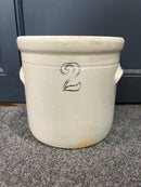 Antique Stoneware Crock - 2 Gallon with Slip Handles