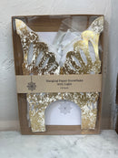 Paper Snowflake Ornament w/ LED Light String, 2 Colors (Requires 1-CR22 Battery)