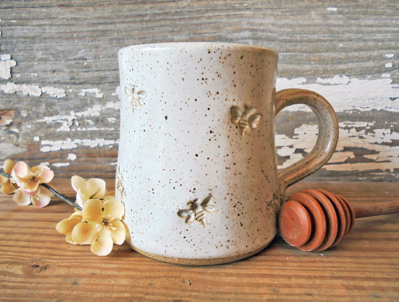 Mini Bees Mug - Handmade Pottery