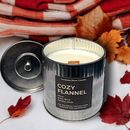 Cozy Flannel Candle | Rustic Tin | Wood Wick |