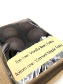 4 Piece Dark Chocolate Truffles: Vanilla Bean & VT Maple