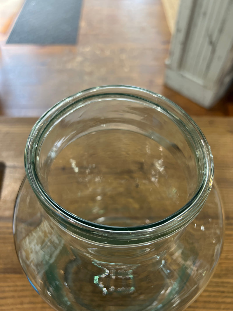 Vintage 14” Tall Blown Light Green Glass European Pickling Jar